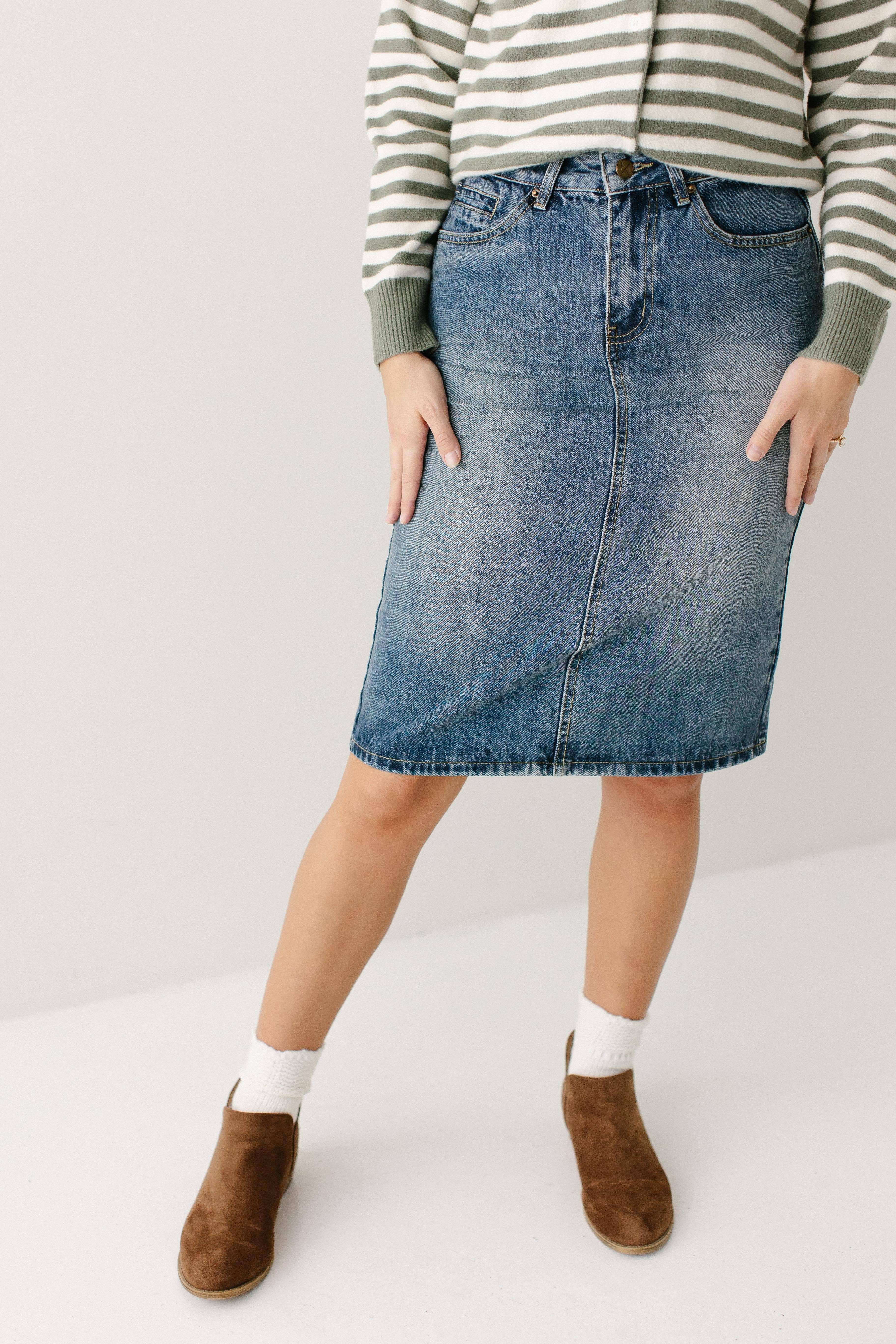 The Main Street Exchange - Vente Jupe – femme - Jupe en denim 100 % coton 'Kyra'0