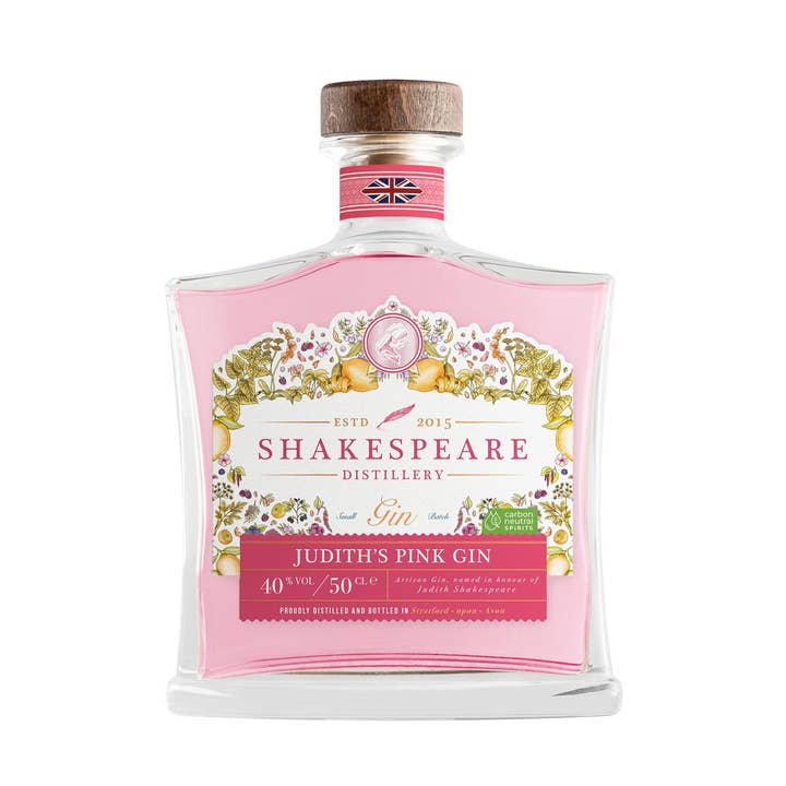 Judith's Pink Gin for wholesale by Shakespeare Distillery