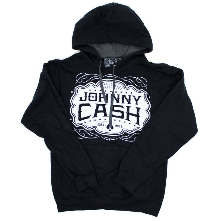 Johnny Cash Emblem Established 1932 Hooded Sweatshirt for wholesale by Rockabilia
