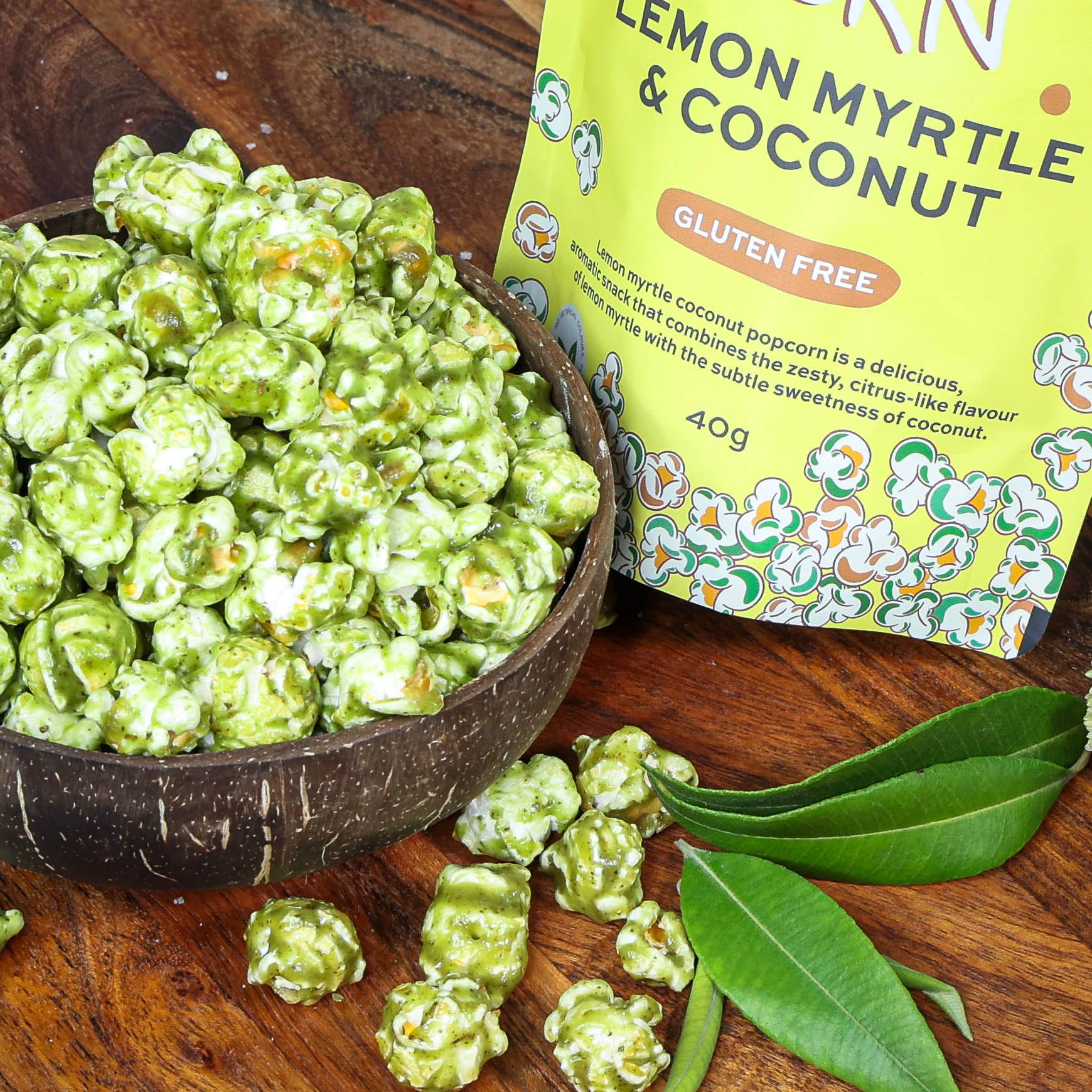 My Dilly Bag - Wholesale Popcorn - Lemon Myrtle Coconut Popcorn 40g1