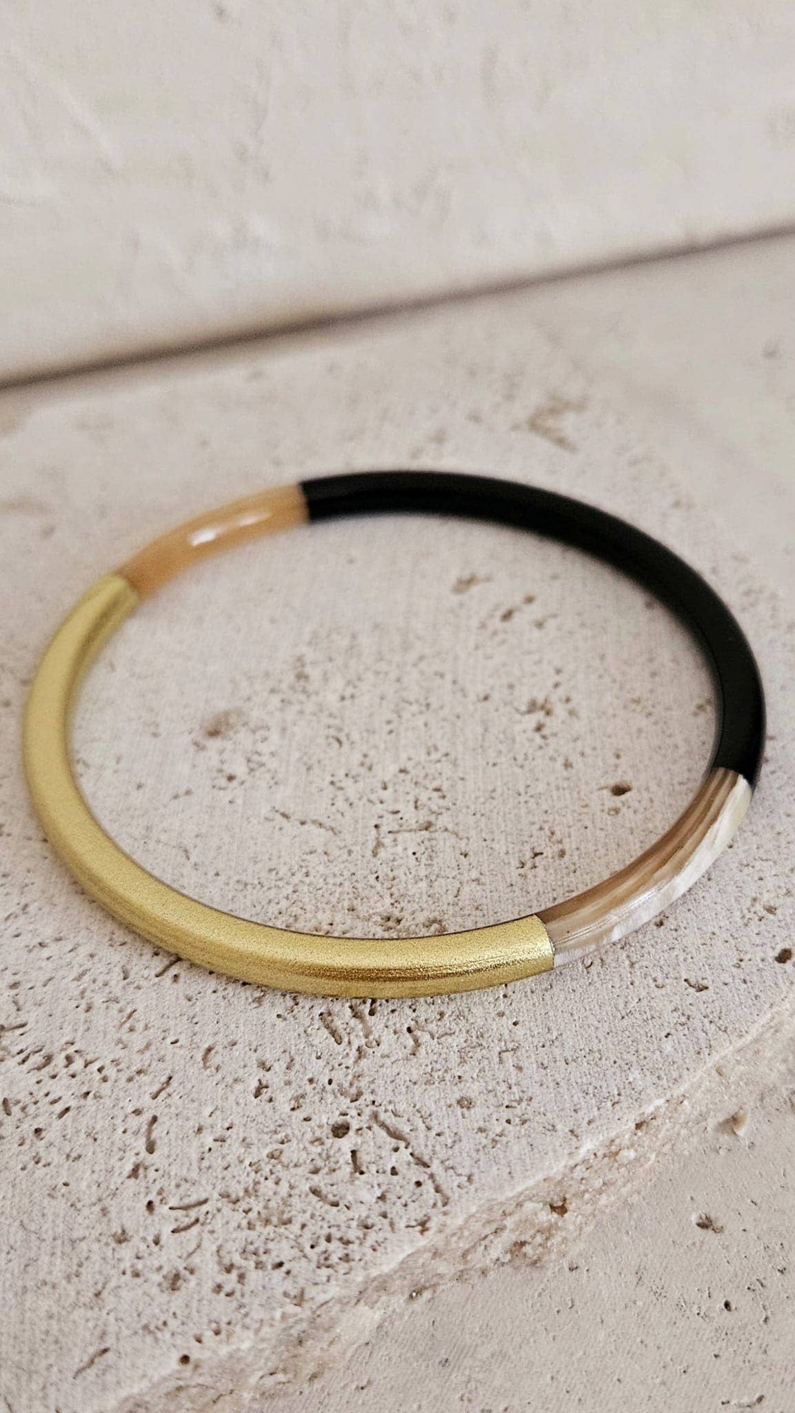 Le Coin Sauvage - Vente Bracelet jonc - Bracelet Jonc Corne - 5 mm - Black & Gold9