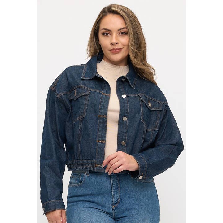 JEANSJACKA I PLUSSTORLEK MED ELASTISK MIDJA för wholesale av Curve Market