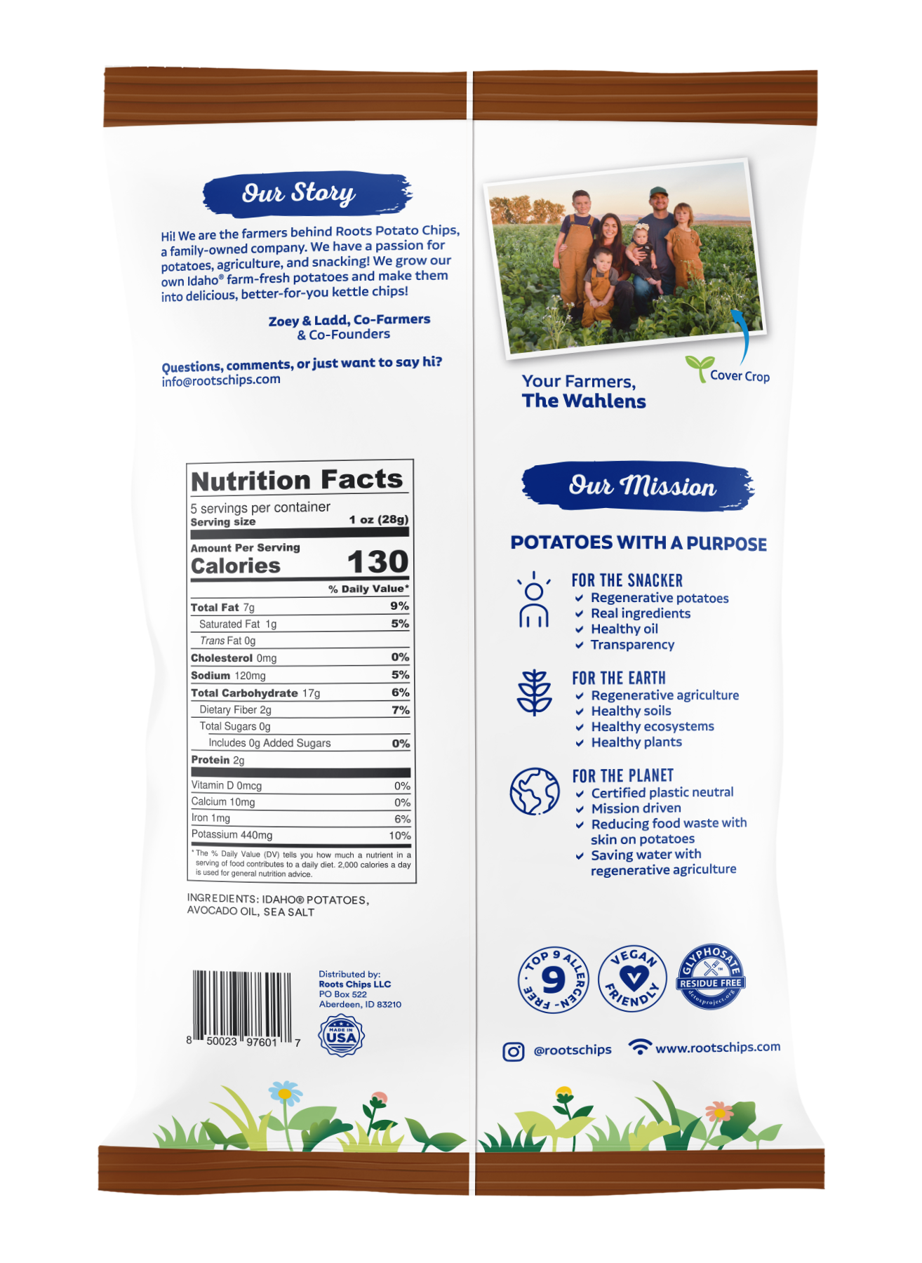 Roots Potato Chips - Vente Chips - Chips de pommes de terre à la bouilloire au sel de mer 12 sachets de 5 oz1