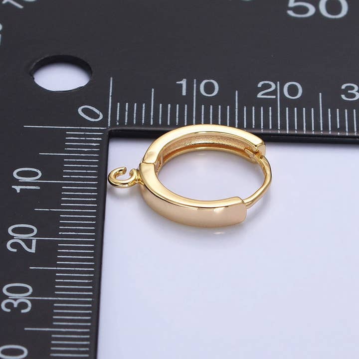 16K Gold Filled 15.5mm Huggie Open Loop Earrings Supply in Silver & Gold | Z-335 for wholesale on Faire1