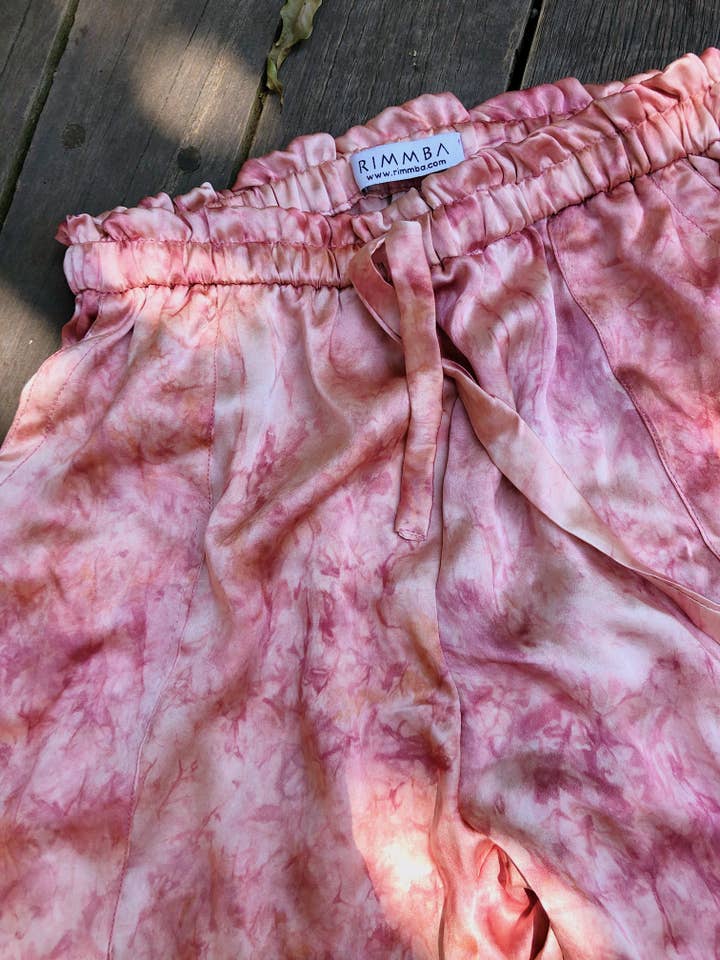 Rosa Tiedye Sleep Seidensatin Shorts, echte, natürliche Farbe für den Großhandel von RIMMBA