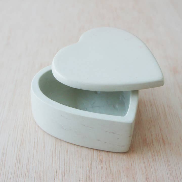 Venture Imports LLC - Wholesale Decorative Box - Heart Box, Natural Stone