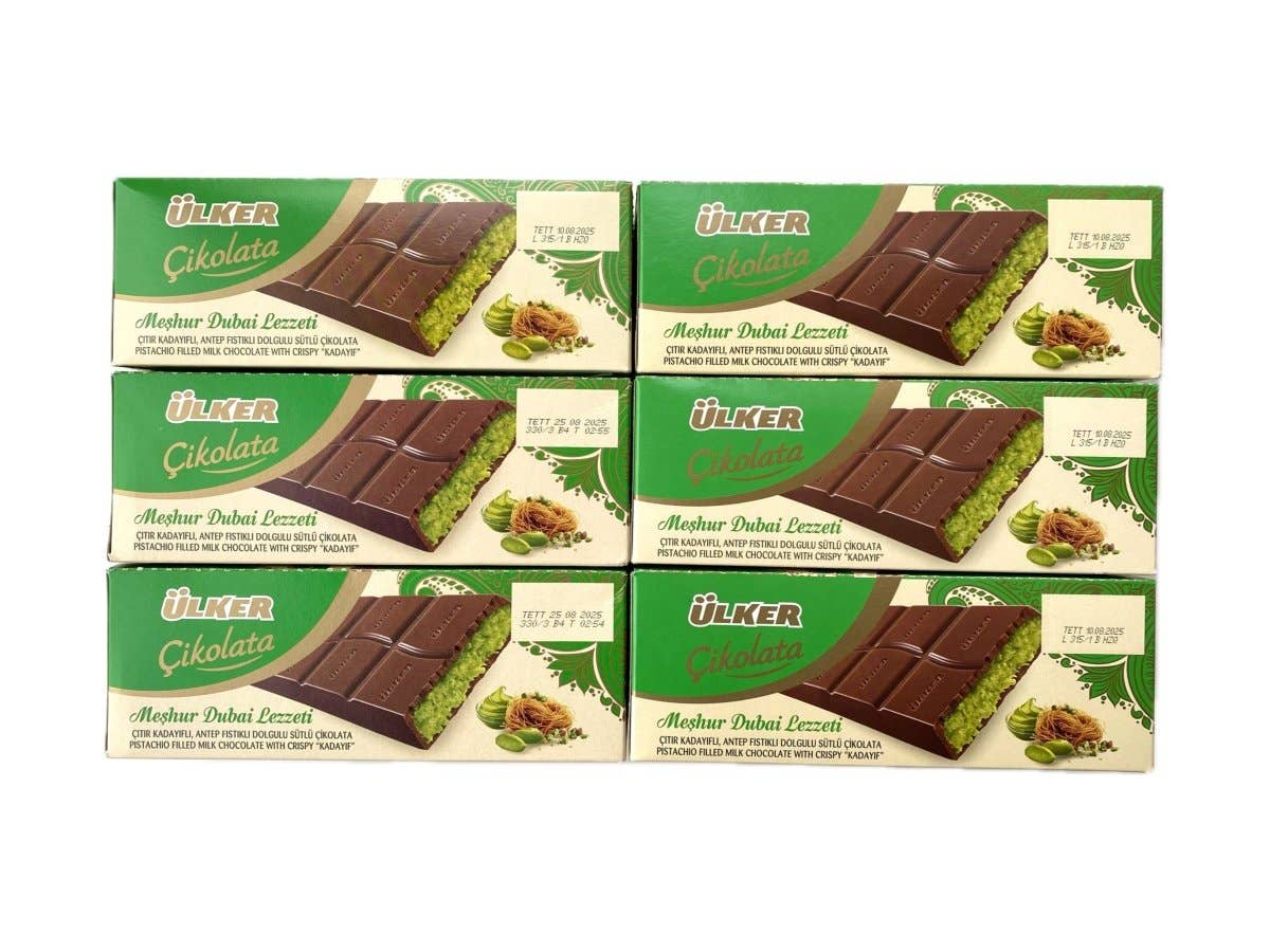 Aladdin – Großhandel Schokoriegel – Ülker Dubai Schokolade 93g Pistazie Türkisch Halal Premium5