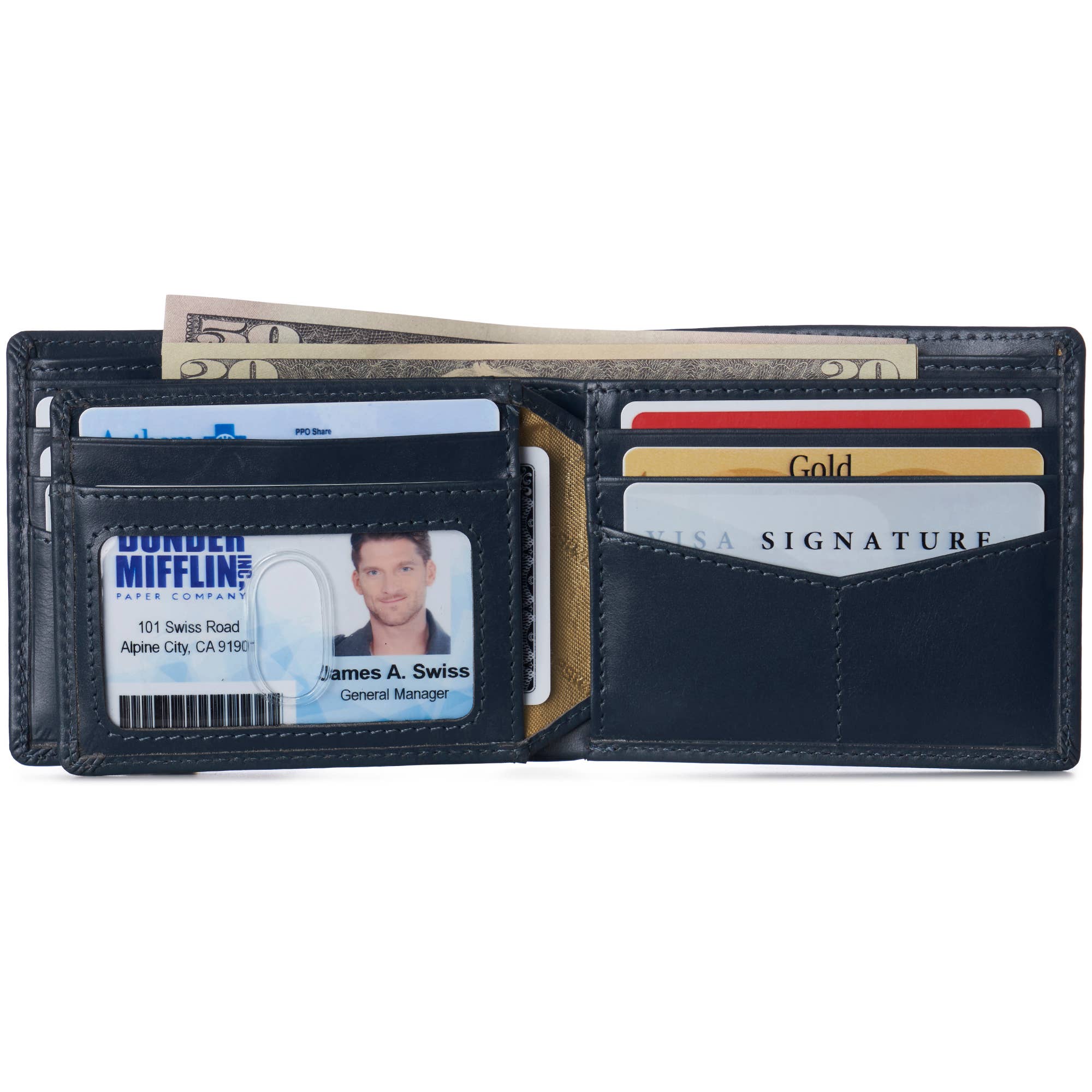 Alpine Swiss - Vente Portefeuille – homme - Alpine Swiss Commuter Portefeuille à deux volets RFID pour homme 2 fenêtres d'identification - Portefeuille 99210