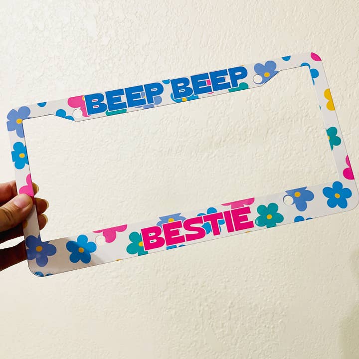 Sonny Rising - Wholesale Car Decorative Charm - Unisex - License Plate Frame, Beep Beep Bestie