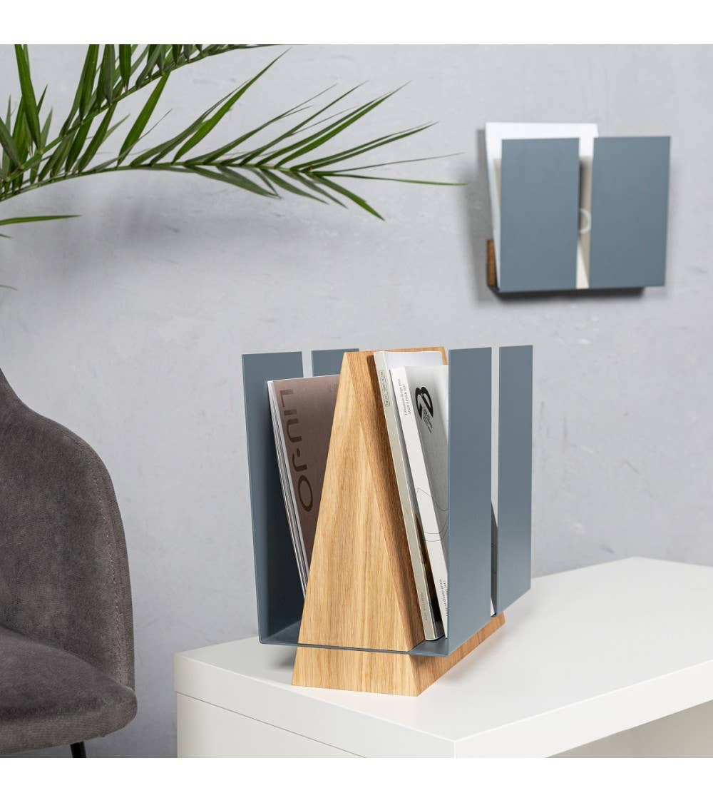 NAMUOS - Wholesale Magazine Rack - Magazine holder WINGS - Oak, Gray1