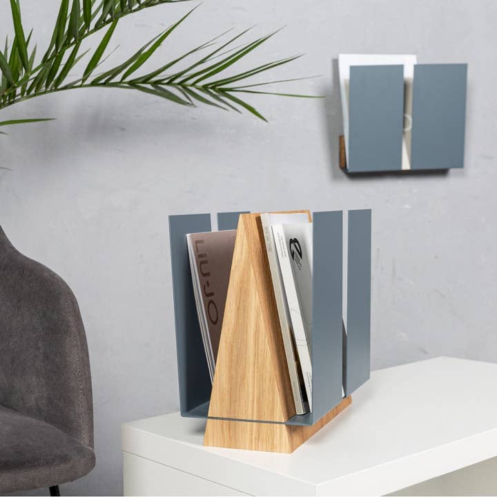 NAMUOS - Wholesale Magazine Rack - Magazine holder WINGS - Oak, Gray1