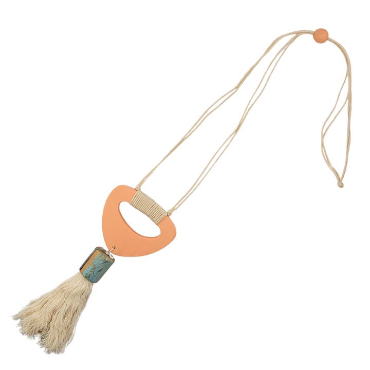 Desert Apricot Tassel Necklace for wholesale by This Side Up Designs