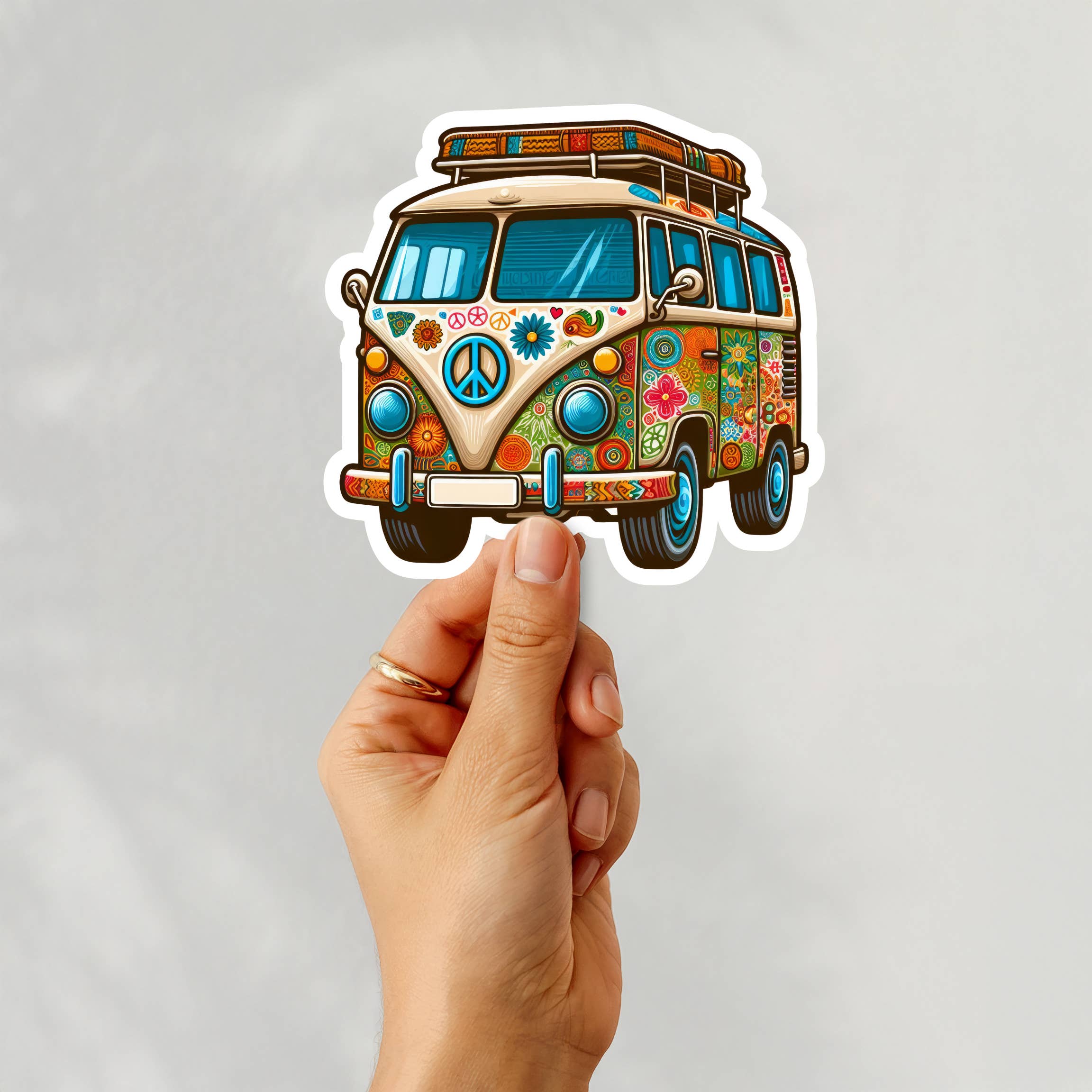 Happy Mail Wholesale – Großhandel Aufkleber – Hippie-Van-Vinylaufkleber