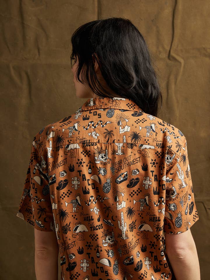 Pyknic - Wholesale Buttoned-down shirt – Unisex - Raise Hell Eat Tacos Men and Women Casual Button-Up Shirt9