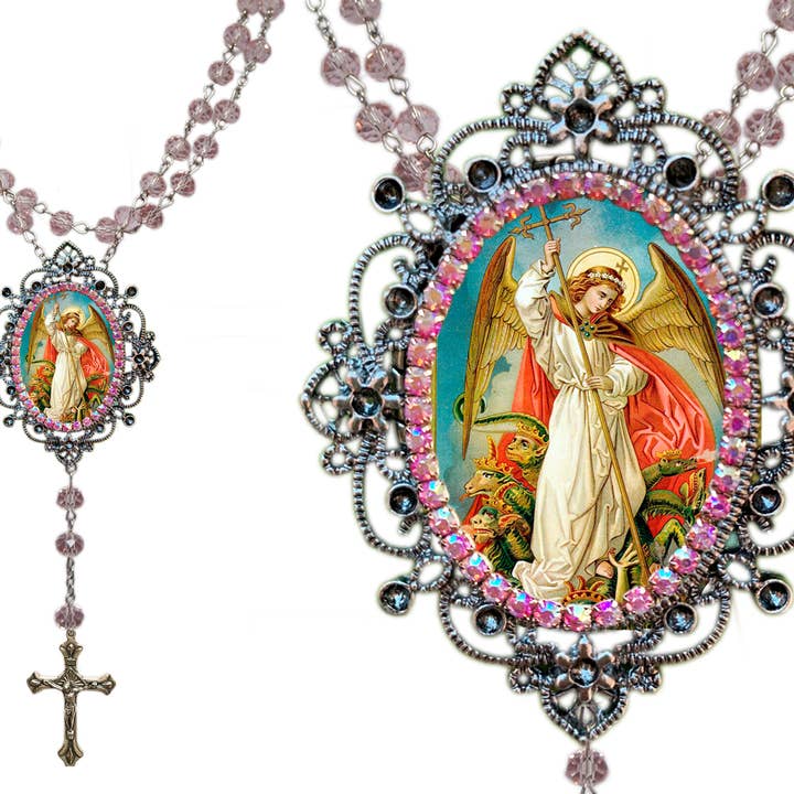 MariaSantissimaShop – Colar pingente/pendente por atacado – Escudo de São Miguel - Estilo Vitoriano5