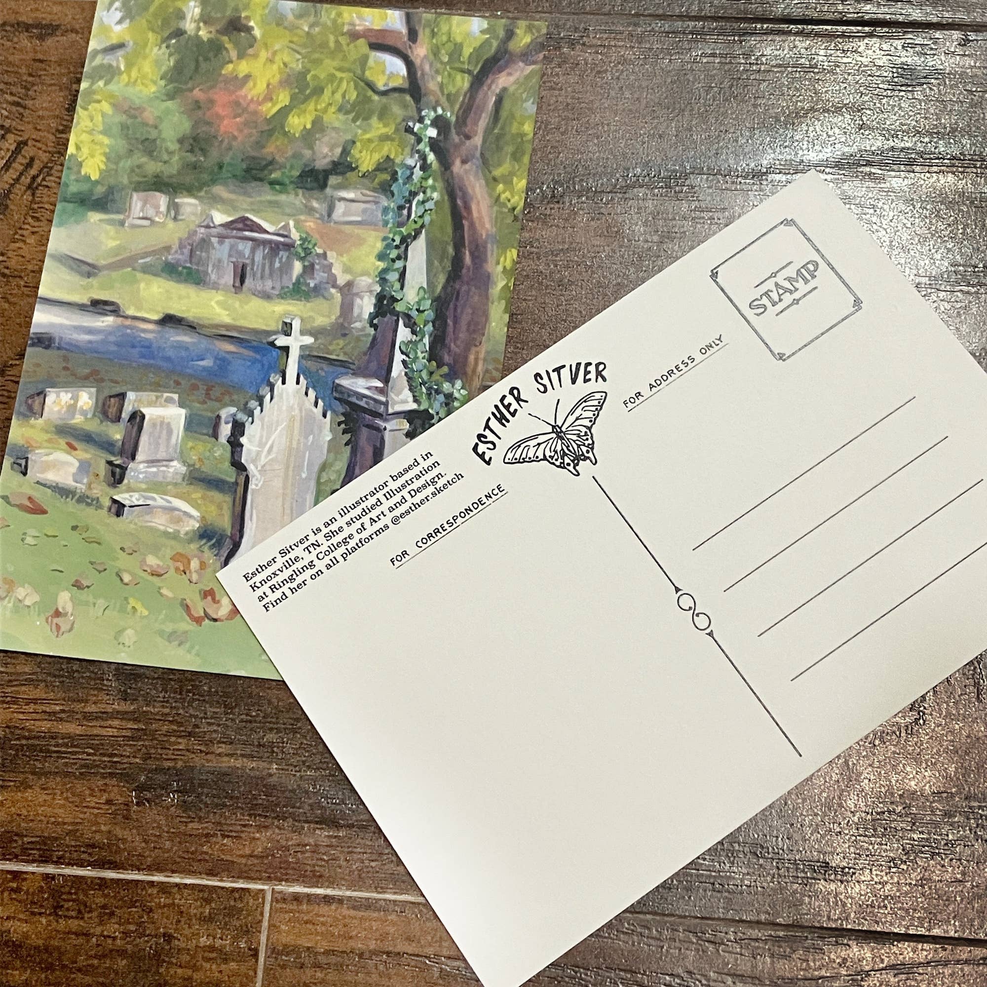 Esther Sketch - Wholesale Postcard - Victorian Graveyard Postcard 4