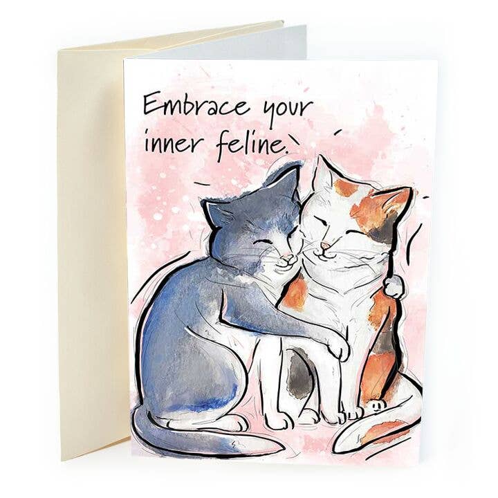 Omfavne din Indre Feline Cat Blank Card for engroshandel hos St Thomas Greetings