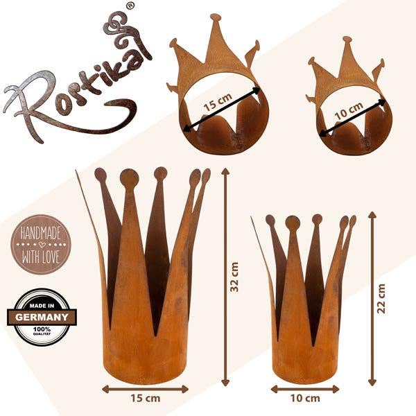 Rostikal - Vendita all'ingrosso Decorazioni da tavolo - Corona decorativa in metallo Edelrost stretta | decorazione da giardino | decorazione vintage