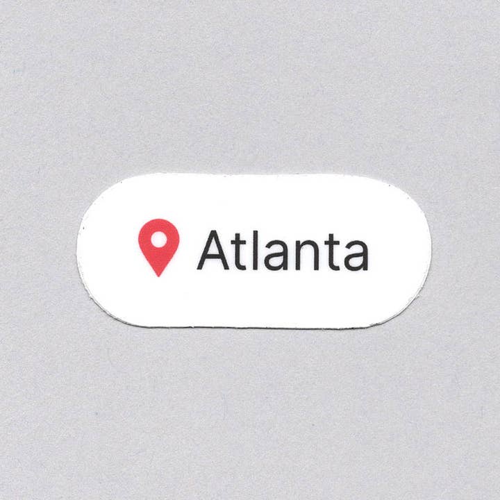 Atlanta Location Tag Mini Sticker for wholesale by Bring Aloha