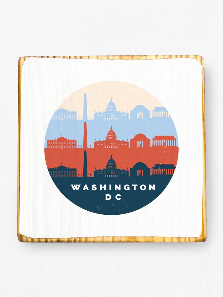 Washington, D.C., Retro Skyline - Wood Art for wholesale by ARCHd