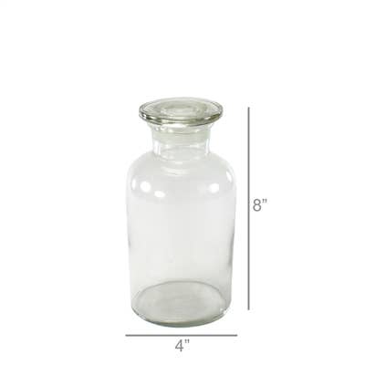 HomArt - Wholesale Decorative Jar - Pharmacy Jar with Stopper - Med - Clear