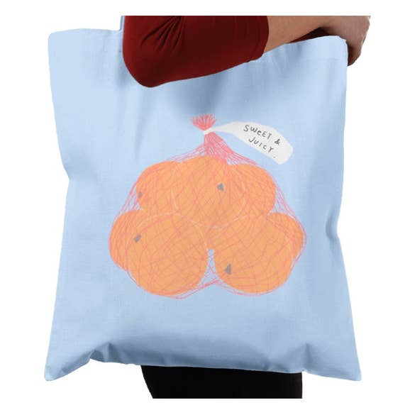 Illustrated Cotton Tote Bag - Oranges for wholesale by Olive and Clive
