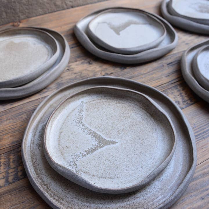 Laima Ceramics - Wholesale Dinner Plate - Stone -Â "Dune" handmade slab-rolled, Stc stoneware plate