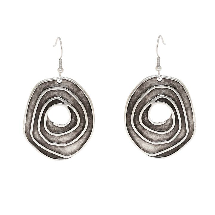 Handmade Embellish Pewter Earrings - 4636 for wholesale by Chanour