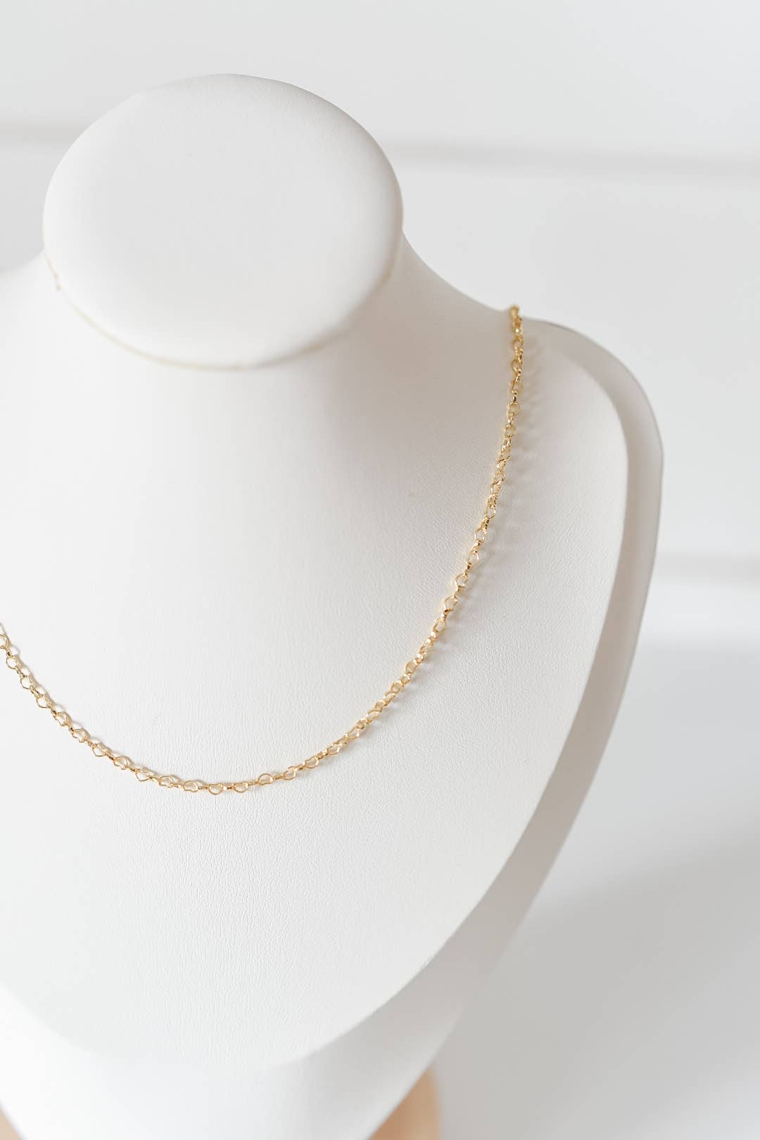 Bella Rey jewelry - Wholesale Link & Chain Necklace - The Maggie heart dainty necklace 18k gold plated1