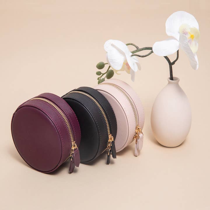 Estojo redondo para joias de viagem por atacado de Harper James