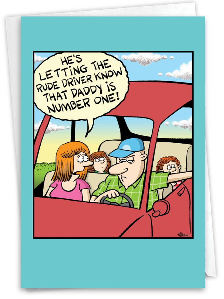 1 Funny Father's Day Greeting Card - Rude Driver -NobleWorks for wholesale by NobleWorks