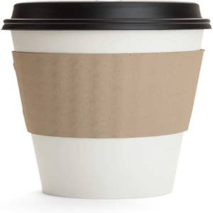 Disposable Cardboard Sleeves for Paper Coffee Cups, Kraft Brown by