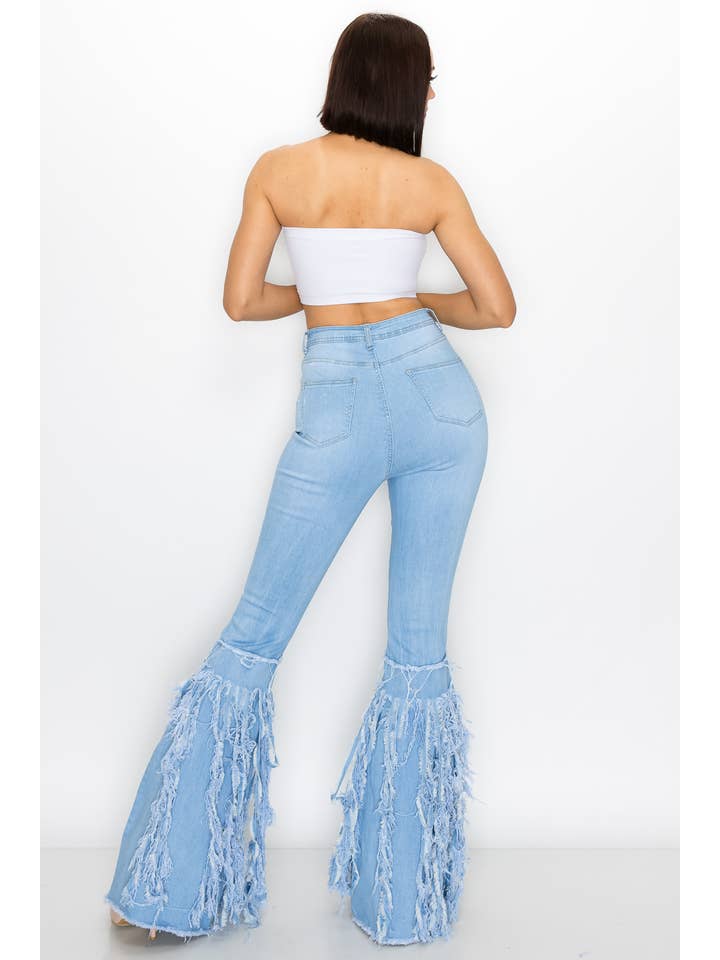 Denim Zone U.S.A. - Wholesale Jeans - Women's - JZ-040 41 042 HIGH WAISTED STRETCHY BELL BOTTOMS WOMEN JEANS