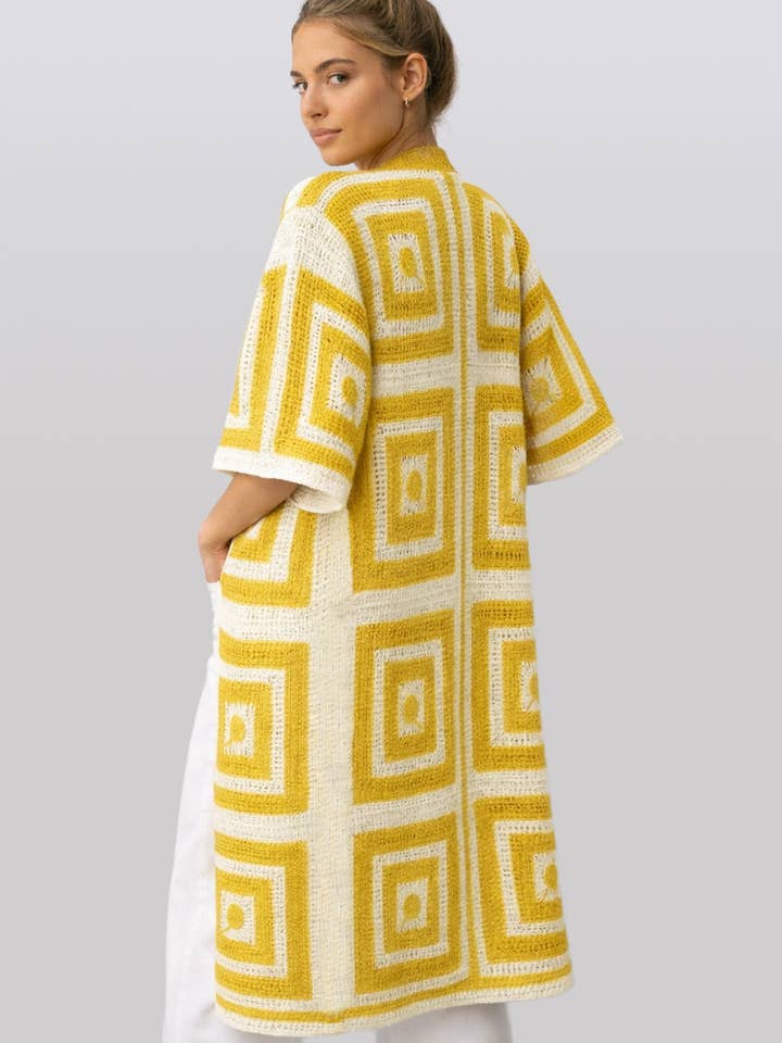 Square Pattern Crochet Cardigan for wholesale by Do Everything In Love®