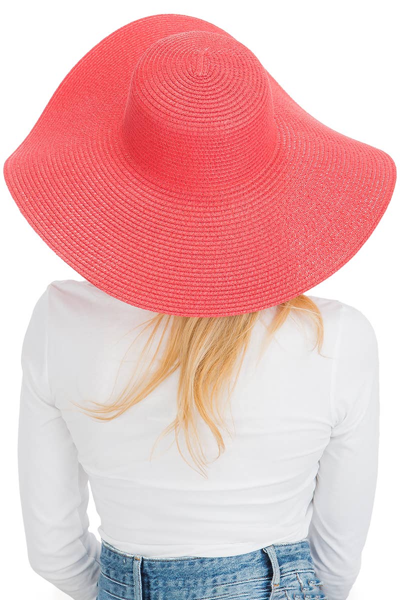 Cap Zone - Venta al por mayor Sombrero de paja - Mujer - Sombrero de sol de paja con tejido apretado, color sólido y ala ancha flexible17