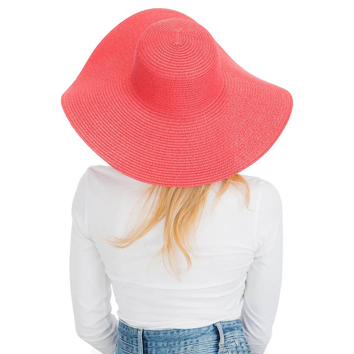 Cap Zone - Venta al por mayor Sombrero de paja - Mujer - Sombrero de sol de paja con tejido apretado, color sólido y ala ancha flexible17