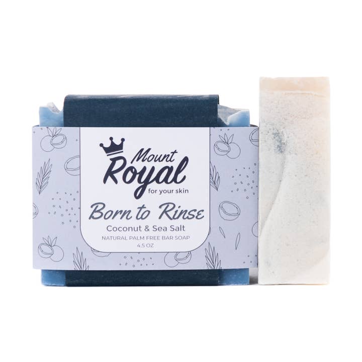 Born to Rinse- Kokosnød & Havsaltbar for engroshandel hos Mount Royal Soaps