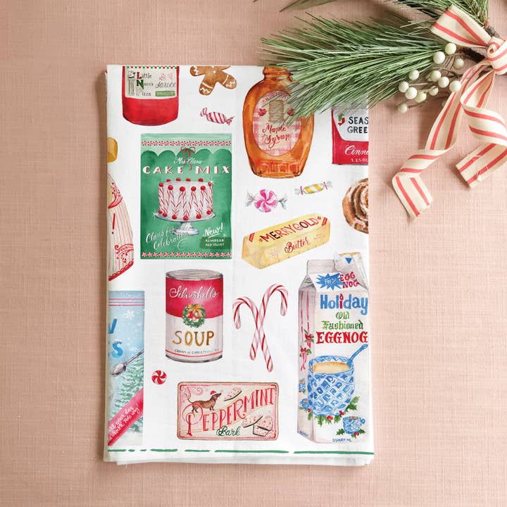 Cami Monet - Wholesale Tea Towel - Santa's Pantry Christmas Tea Towel1