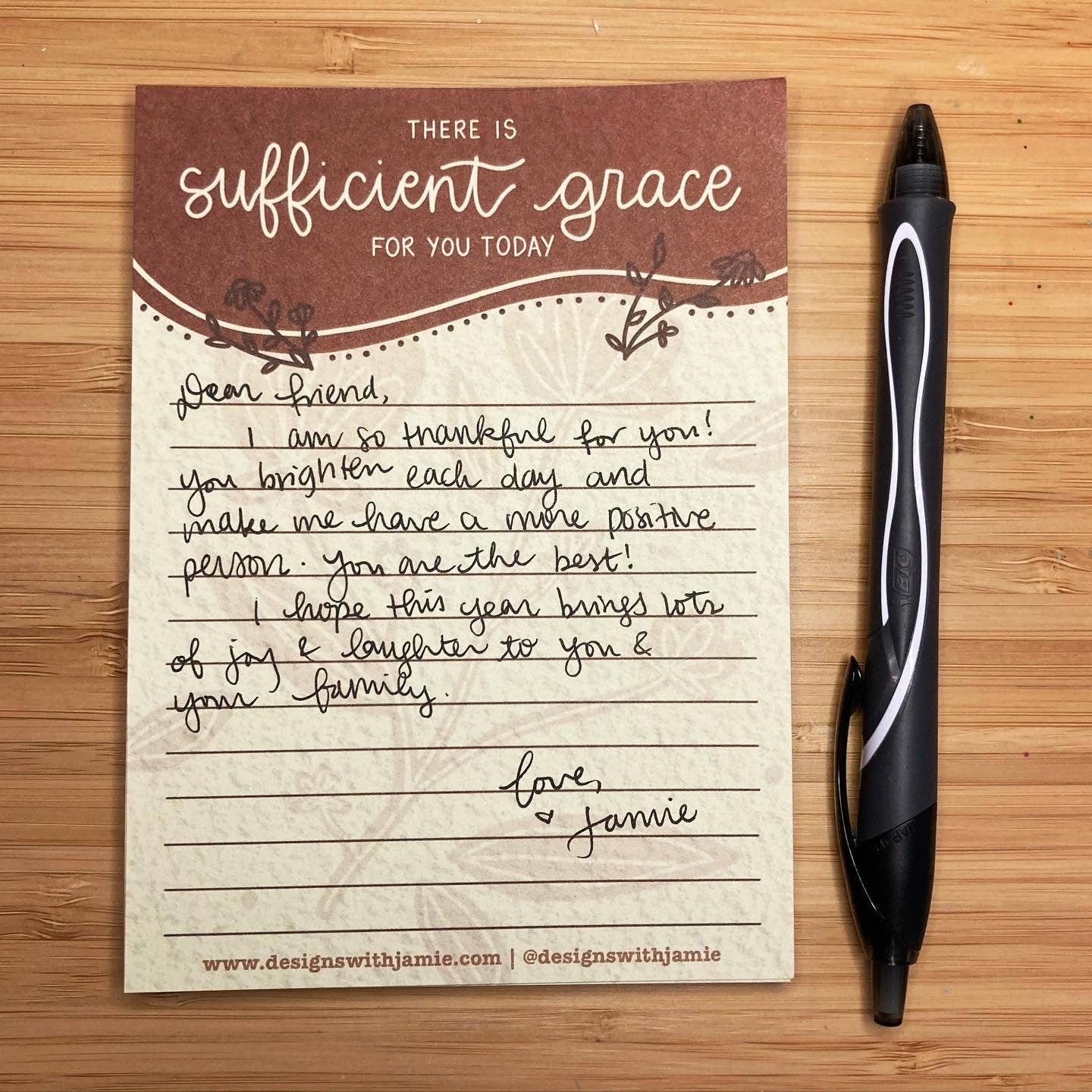 Designs with Jamie - Wholesale Notepad - Sufficient Grace Notepad2