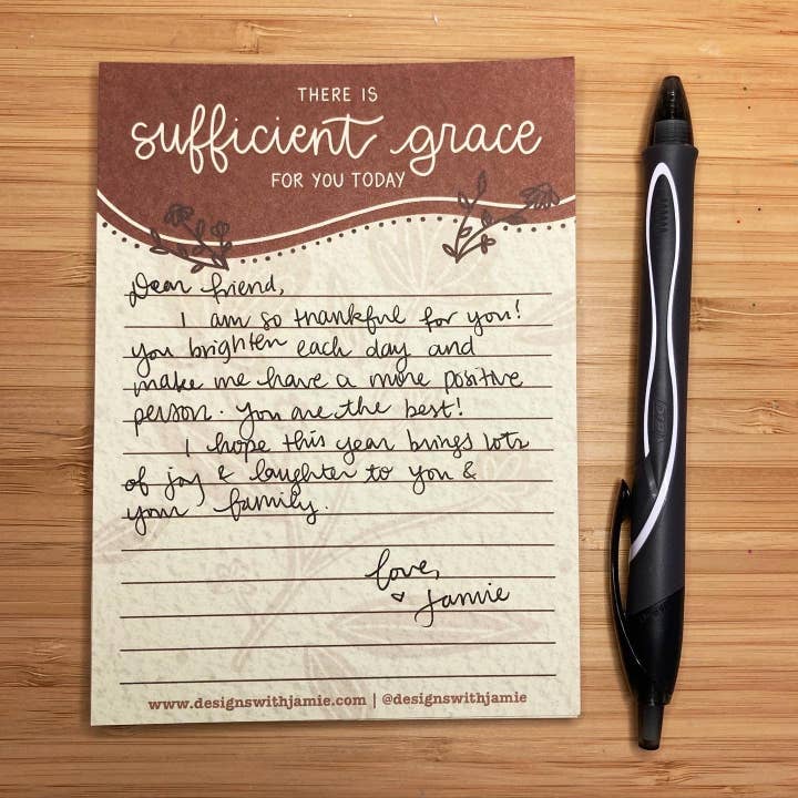 Designs with Jamie - Wholesale Notepad - Sufficient Grace Notepad2
