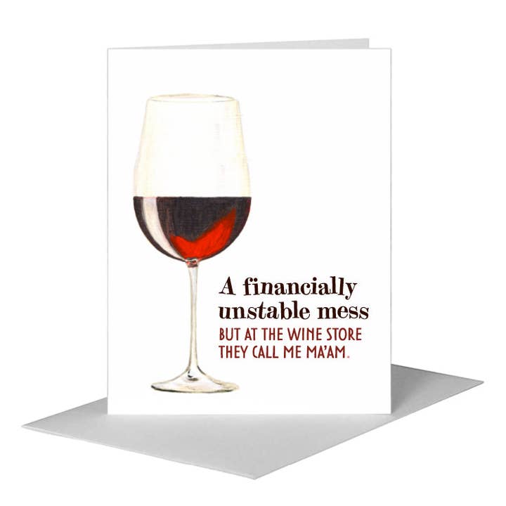 Red Wine, Greeting Card (#7249C) for wholesale by Printed Canvas