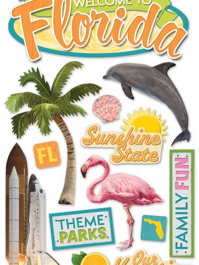 Florida Dimensional Sticker for wholesale by Paper House Productions