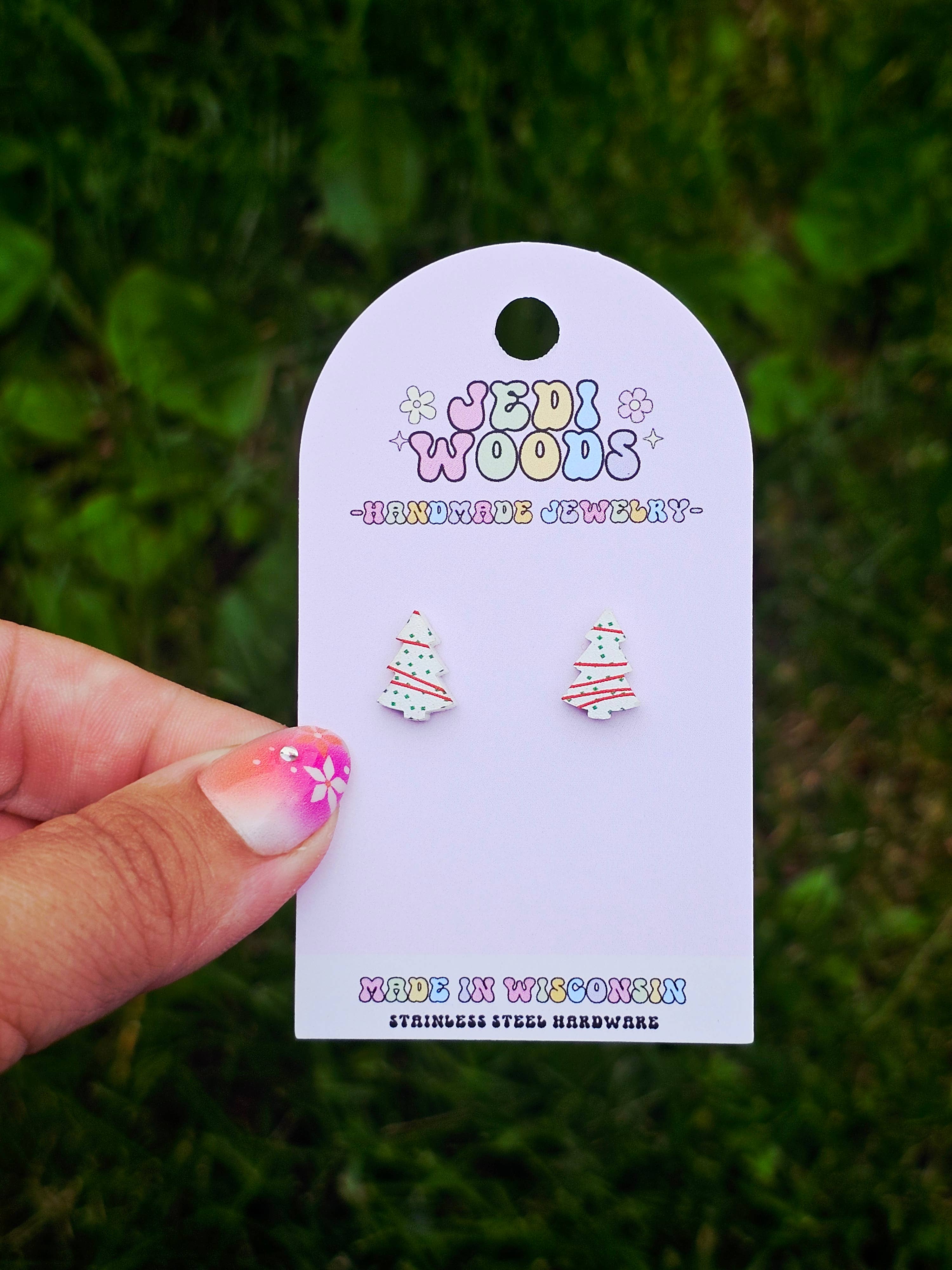 Jedi Woods LLC - Wholesale Stud/Post Earrings - L. Debbie Xmas Cake Earrings - Tiktok VIRAL Product!