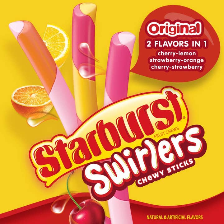 Horizon Top Market - Wholesale Cotton Candy - STARBURST Swirlers Chewy Candy, Share Size, 3oz. x 152