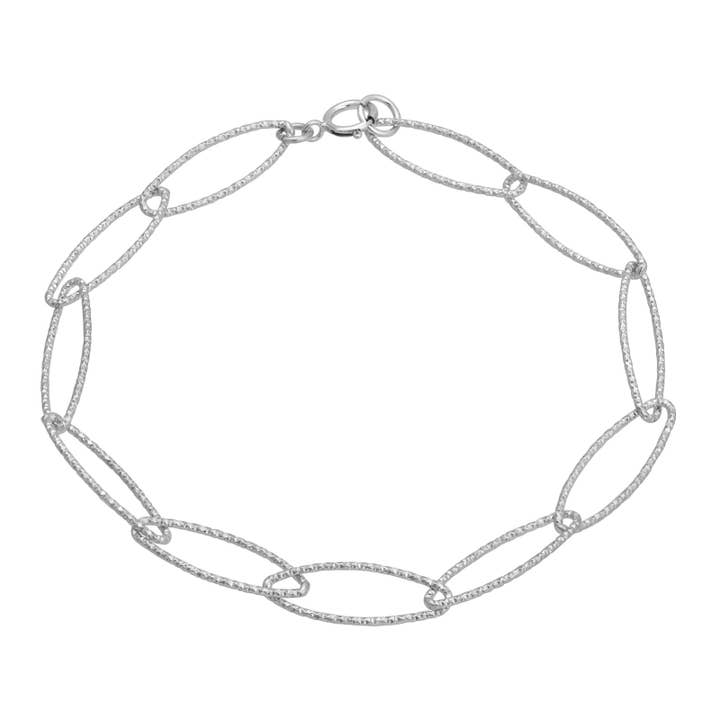 Sosie Designs - Wholesale Link & Chain Bracelet - Silver Oval Diamond Cut Bracelet