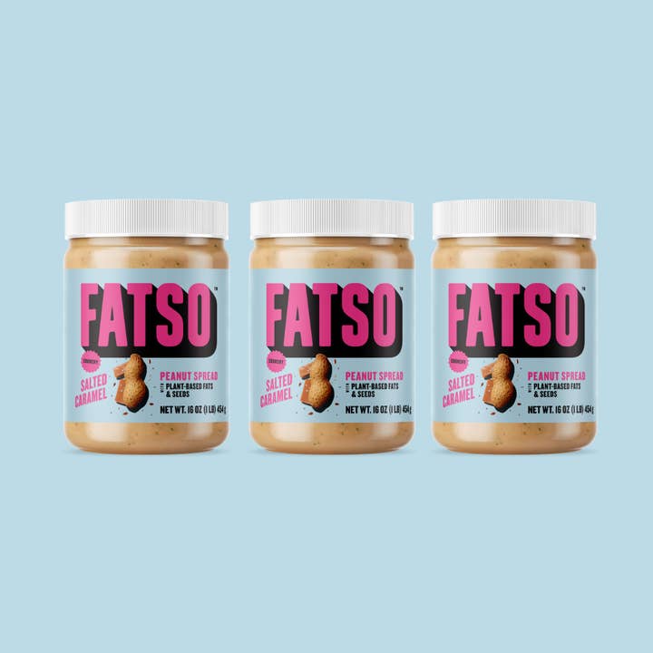 Fatso Nut Butter - Wholesale Nut Butter - Fatso Crunchy Salted Caramel Peanut Spread 1 LB