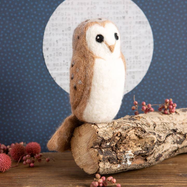 Barn Owl Needle Felting Kit | Complete Craft Kit for wholesale by Hawthorn Handmade (US Duties Paid)
