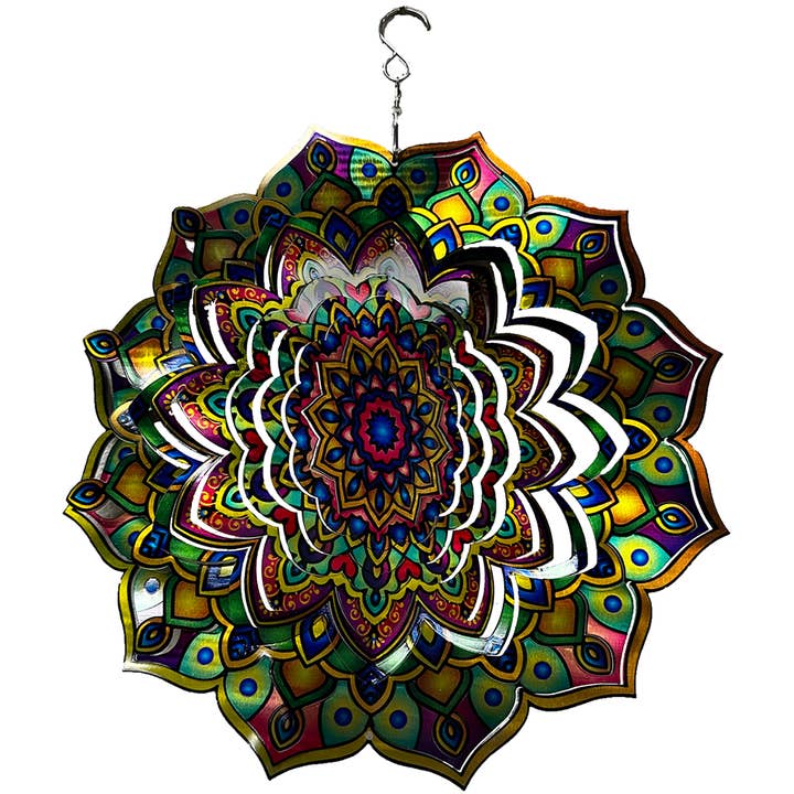 Texas Toy Distribution - Wholesale Wind Spinner - Artistic Stainless Steel Geometric Wind Spinner Yard Art