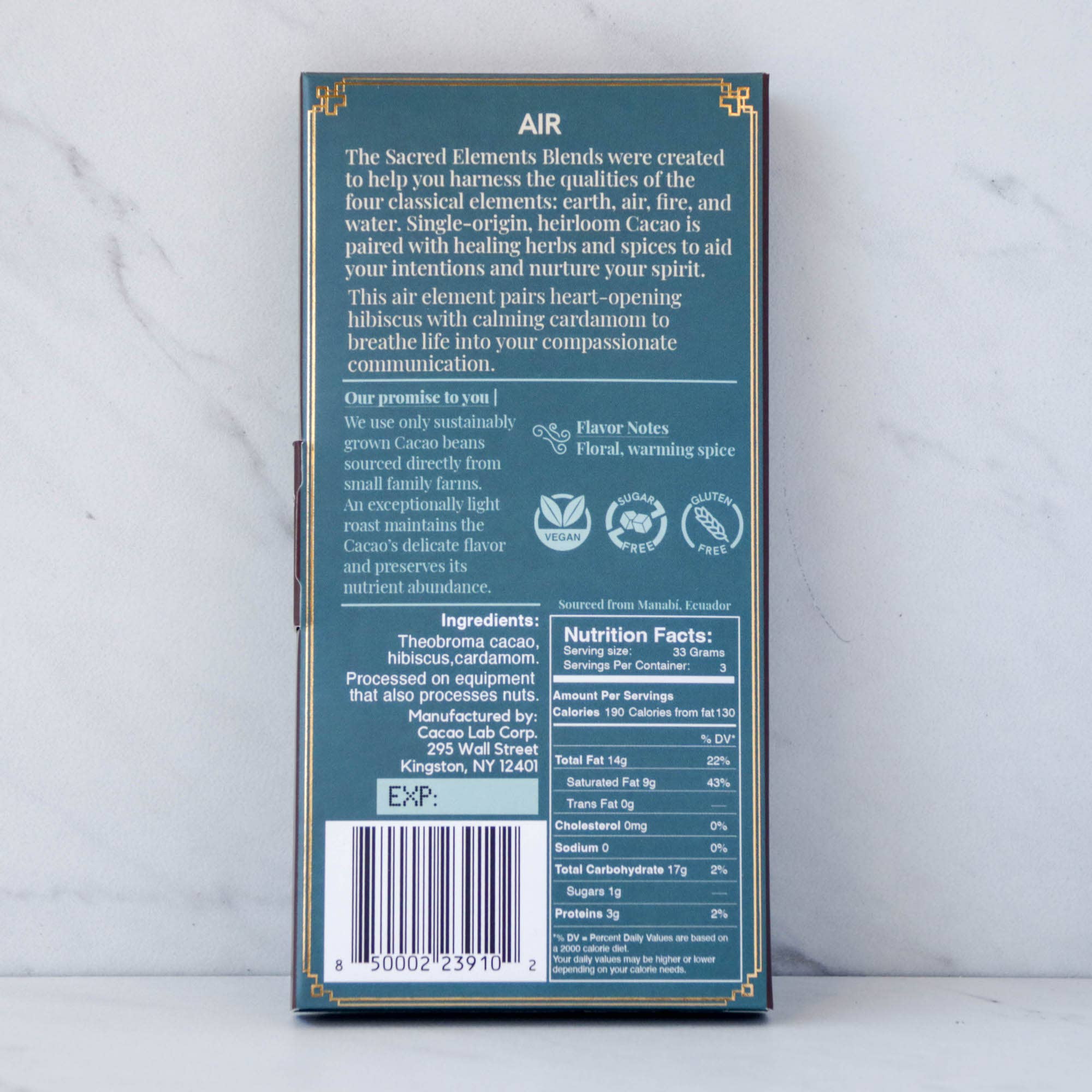 Cacao Lab – wholesale Hot cocoa mix/kit – Ceremonial Cacao | Air Element with Hibiscus and Cardamom OG1