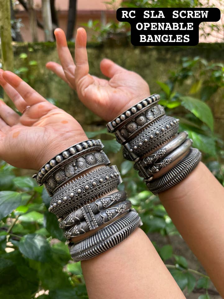 Set of 10 pc Indian Oxidized Rajasthani kada Square bangles for wholesale by REAAAN COLLECTIONS